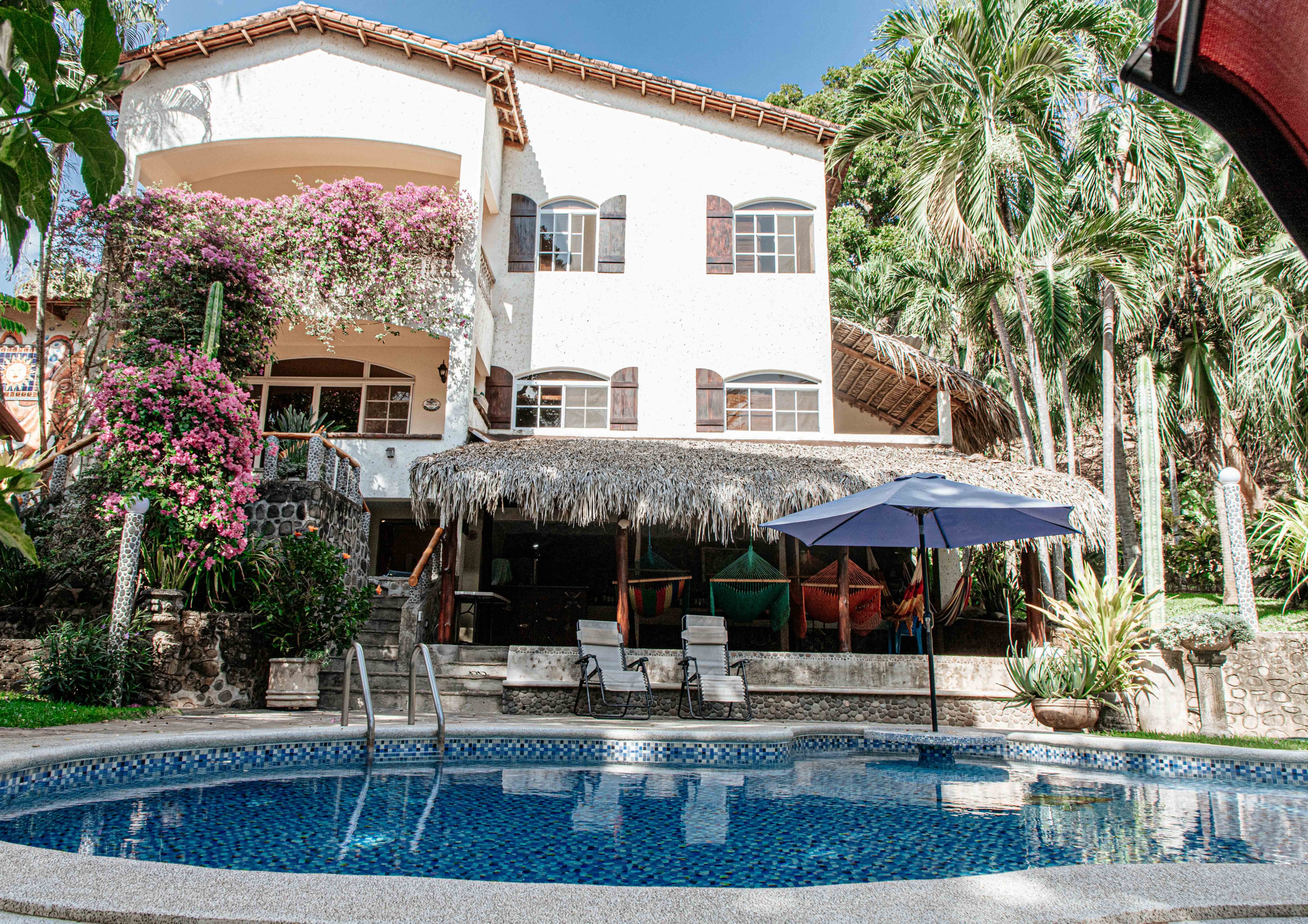 Mi Sueño Beach House exterior with pool, El Salvador
